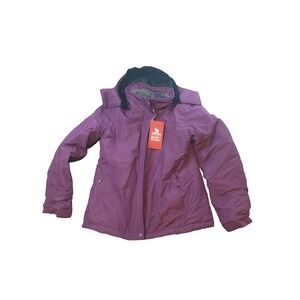 Camel Crown Womens Purple Waterproof Ski Jacket Hooded Winter Coat Small NEW